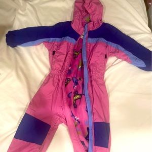 Columbia fleece lined/one piece waterproof snow suit